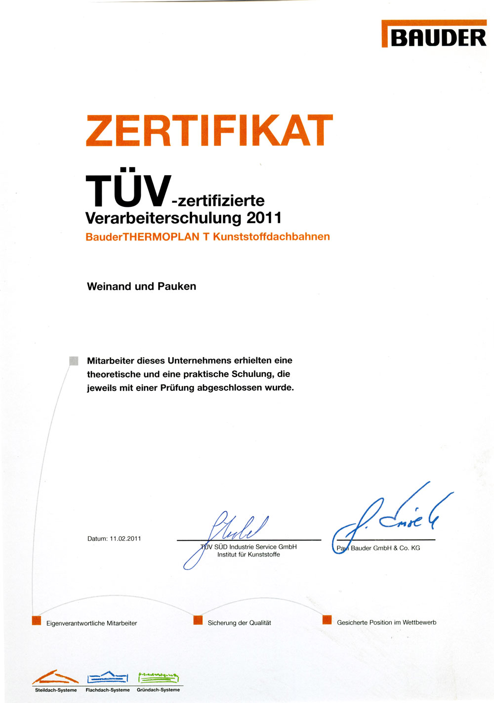 TÜV-zertifizierte Verarbeitungsschulung